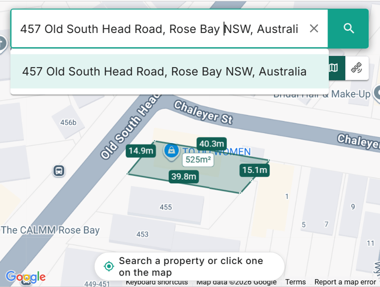 PropCode — looking up a site on the map